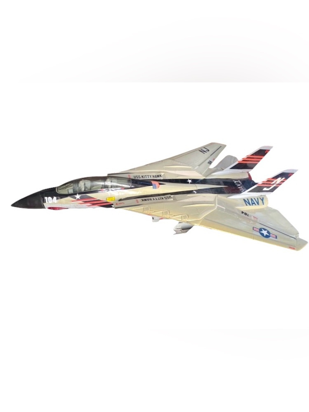 USS KITTY HAWK NAVY JET VINTAGE 1990 NEW BRIGHT 23" RC  AIRPLANE UNTESTED